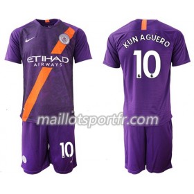 Maillot de Foot Manchester City Kun Aguero 10 Enfant Troisieme 2018/19